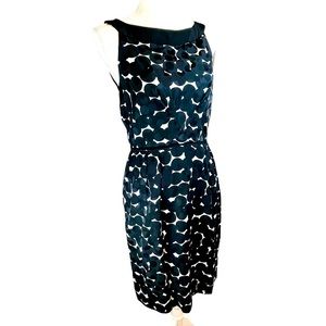 VIVIENNE TAM Silk Polka Dot Sheath Dress‎ Sz 8 Black White Office Work Career